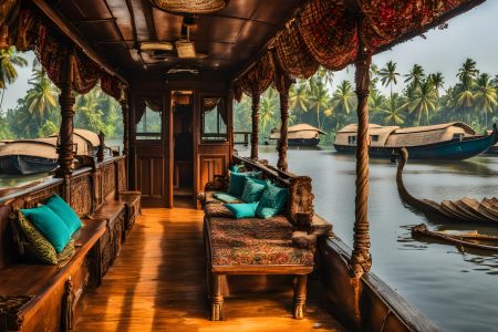 Houseboat in Kerala, India
Negative prompt:  
Steps: 30, Seed: 1349283292073460, Sampler: Euler, CFG scale: 7.5